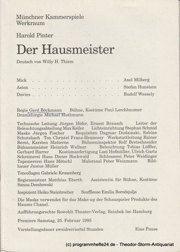 Programmheft der hausmeister - programmheft,
